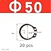 65 Manganese Steel External C-Type Retracting Rings, High-Strength Snap Rings for Shafts 30-50mm, Heavy Duty Industrial Circlips for Machinery, Gear, Bearing, Axle (Φ50 (20 Pieces))