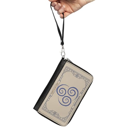 Buckle-Down Nickelodeon Wallet, Zip Around, Avatar the Last Airbender Airbending Air Nomads Icon Cream, Vegan Leather2