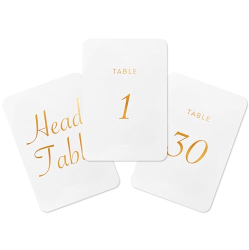 Numéros de table de mariage 1-30 cartes dorées 10x15 cm pour décoration chic