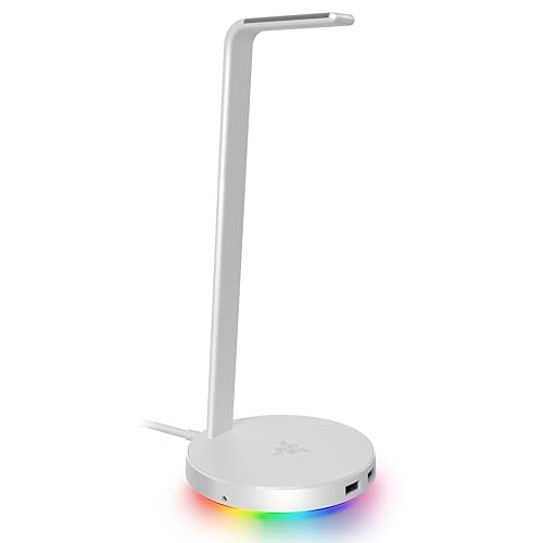 Razer Base Station V2 Chroma Soporte de Auriculares con Hub USB 3.1 Color Blanco Mercury