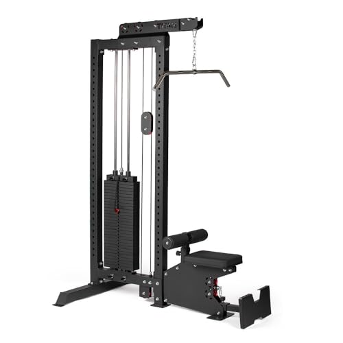 Titan Fitness LAT Tower Machine, Single Stack 300 LB Cable Pull Specialty Machine, LAT Pulldown Low Cable Row Machine, Compact Space-Efficient Trainer, Build Back and Shoulder Strength