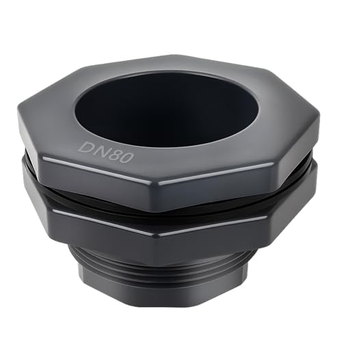 1 Pcs 3 Inch Bulkhead Fitting PVC - Heavy-Duty Plumbing Kit for Water Tank Aquariums Rain Barrels & Pools with Reinforced Seals (Female/Internal Thread Requires 4-1/2 Hole Saw)