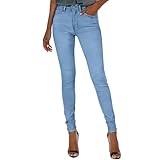 Skinny Jeans für Damen, schmale Passform, Denim-Hose, leicht, lässig, Stretch, bequem, für den Alltag, himmelblau, M