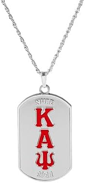 Bad Bananas BBGreek Kappa Alpha Psi Fraternity Paraphernalia - Dog Tag Pendant Necklace with 24 Inch Rope Chain - Official Vendor
