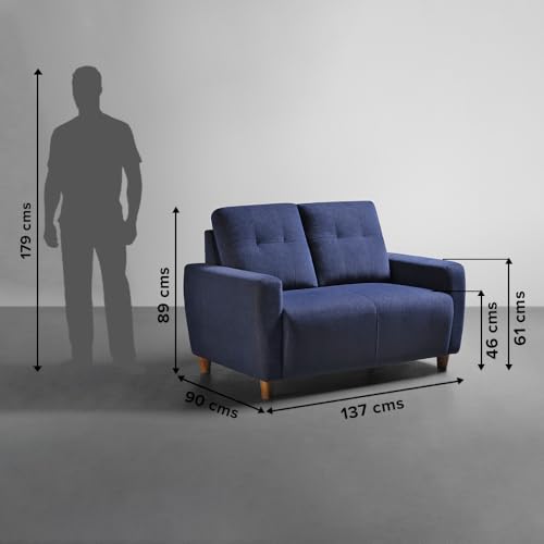 Image of Sleepyhead Yolo Designed by Duroflex - 6 Seater Sofa 3+2+1 Sofa Set |Premium Fabric, Plush 3-Layer Cushioning |Buttonless Tufted & Anti-Sag Comfort |Stylish & Durable |3 Years Warranty - Berry Blue