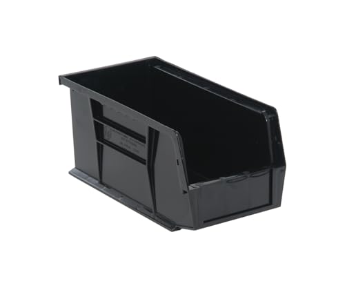 Quantum QUS230 Plastic Storage Stacking Ultra Bin, 10-Inch by 5-Inch by 5-Inch, Black Conductive, Case of 12