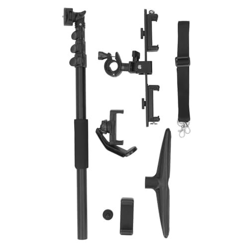Palo de Selfie Plegable de 160 cm, trípode Extensible para Selfies con teléfono, con Cabeza Ajustable de 360° y 4 Clips para teléfonos, Soporte Compacto y Plegable para Selfies en