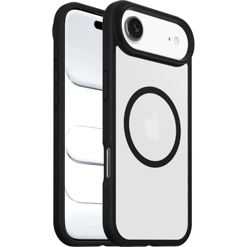 Image of OtterBox React MagSafe Case for iPhone Air, Clear /Black | Shockproof, drop-proof, ultra-slim, protective case, tested to military standard