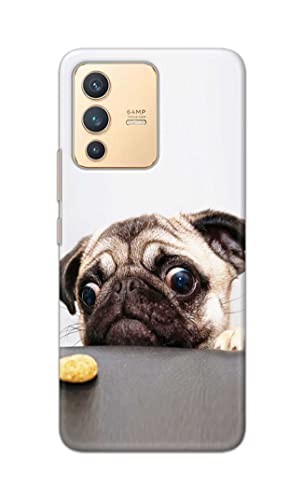 Image of PRINTFIDAA� Printed Hard Back Cover Case for Vivo V23 5G Back Cover (Pug Dog) -2808
