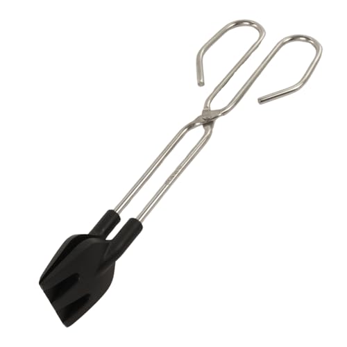 Fackelmann Tenacillas de Cocina con Palas de Nylon, Pinzas Largas de Precisión para Carne, Pescado, Jamón, Barbacoa, Ensalada y para Croquetas, Acero Inoxidable, 25 X 8 X 4 Cm, 1 ud