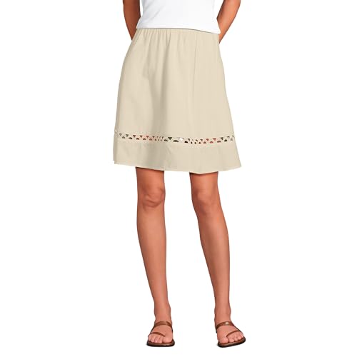 Lands' End Women's Voile Ladder Trim Mini Skirt