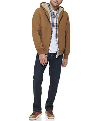 Image of Levi's mens Workwear Cotton Canvas Hoody Bomber Jacket (Regular & Big & Tall Sizes)