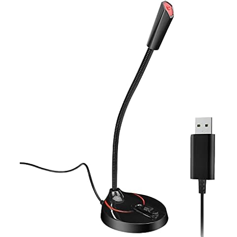 USB Computer Microphone, Lauva Omnidirectional Microphone for PS4 Xbox Laptop Desktop, PC Mic with Mute Button for Gaming Singing Streaming Podcasting Vocal Recording Zoom Meeting (Windows/Mac) Cover