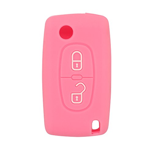 BROVACS CV4302 - Funda protectora de silicona de mando a distancia de llave para PEUGEOT, CITROEN, 2 botones