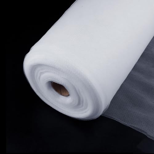 White Tulle Fabric 54 inch x 40 Yards (120ft) Draping Mesh Tulle Bolt for Wedding, Party Decorations, Garden Netting, Table Runner, Craft Supplies