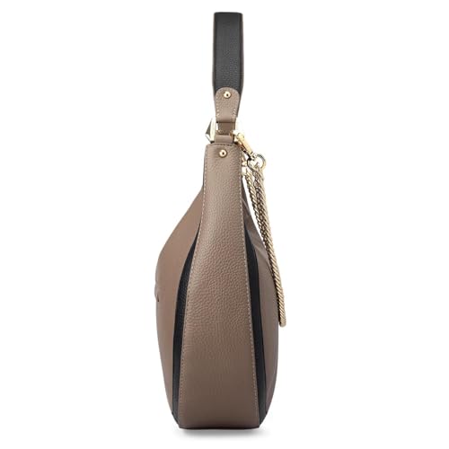 Image of Da Milano Leather Shoulder Bag for Women - Brown (Large) (LB-00317OL)