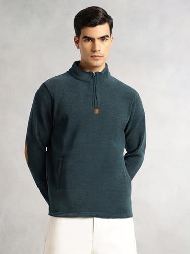 Image of Thomas Scott Men's | Regular Fit | Long Sleeves | High Neck | Solid | 100% Polyester | Knitted | Sweatshirt | Dry Clean Only