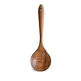 Mary Paxton Teak Kitchen Utensils,Wooden Spoons Kitchenware Seasoning Scoop Dipping,Meal Rice Scoop,Soup Nonstick Pan Cookware Natural Utensils Handcrafted Cutlery Tool (Seasoning spoon(9.25x2.76in))