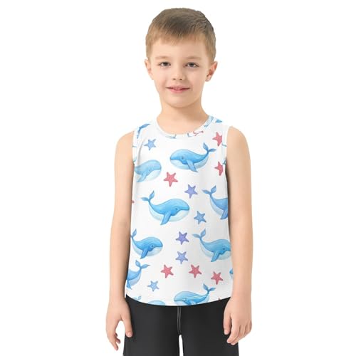 J JOYSAY Starfish Whale Blue Boys Tank Top Sleeveless Muscle Shirts Quick Dry Kids T-Shirts 3-15T2