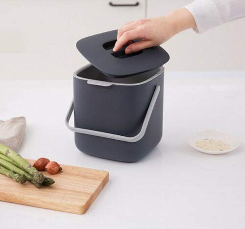 Litem Food Waste Basket Bin W/Handle 2.6L (Dark Gray) #TOP1