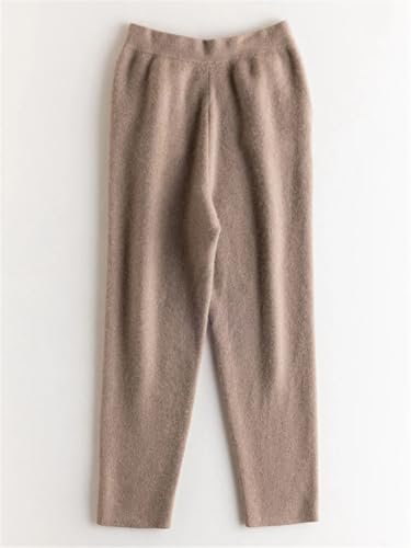 Women's 100% Cashmere Pants Casual Ankle Length Pencil Pants Autumn Winter Thick Warm Knitted Trousers2