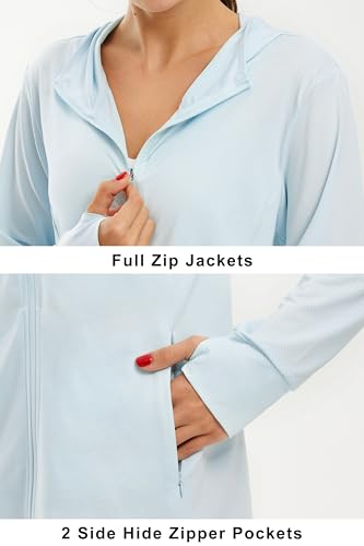 Libin Women's Full Zip UPF 50+ Sun Protection Hoodie Jacket Long Sleeve Sun Shirt Hiking Outdoor Performance with Pockets - Image 5