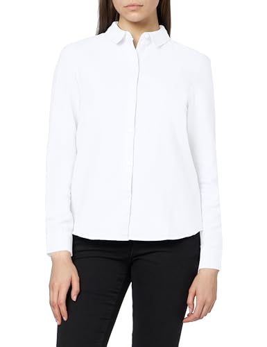 PIECES Pcirena LS Oxford Shirt Noos, Blusa Mujer, Blanco (Bright White Bright White), 42 (Talla del Fabricante: X-Large)
