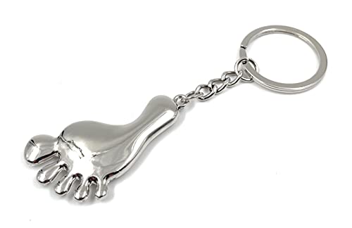 Onwomania - 'Fuß mit Zehen Schlüsselanhänger - Metall Glücksbringer ideal als Geschenk z.B. für den besten Freund, die beste Freundin, Mama - Für Männer, Frauen & Kinder