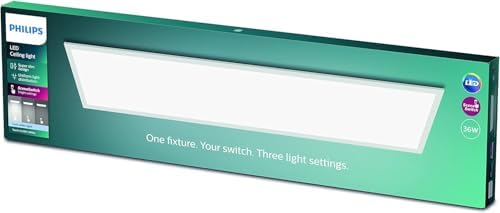 Philips LED Panel Rectangle Ceiling Light SceneSwitch Dimmable 2700K 36W [Warm White - White]. for Indoor Lighting, Livingroom and Bedroom main image 1