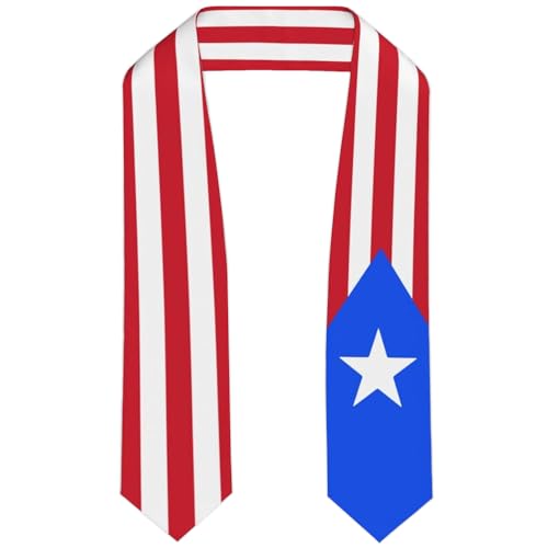 ZFYIPOK Puerto Rico Flag Graduation Sash Stole for Study Aboard International Students 72 Inch Length