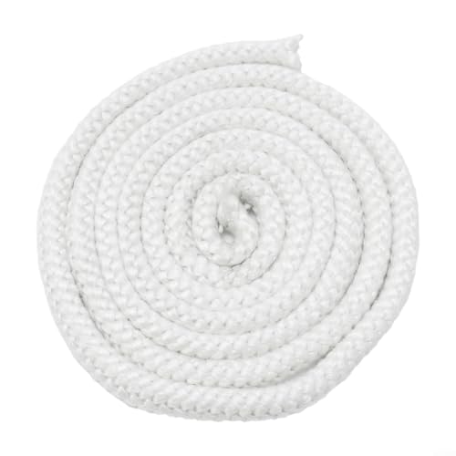 Kit de sellado de cuerda de fibra de vidrio para estufa de leña o puerta de chimenea, cable blanco resistente al calor con pegamento, se adapta a chimenea, caldera, horno industrial, troncos (2,5 m x