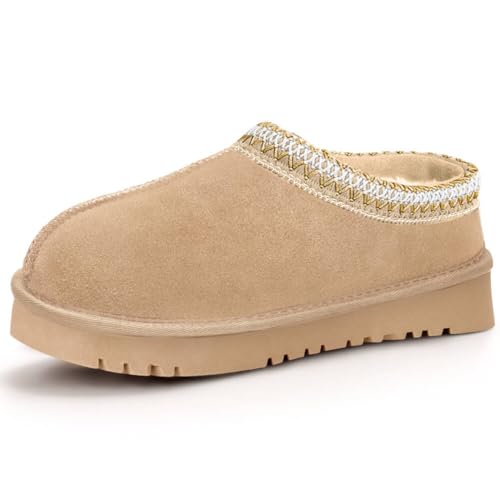febatn Women's Platform Slippers Anti-Slip Mini Boots Fur Fleece Lined Sneakers Short Ankle Boot Comfy House Slippers for Indoor Outdoor