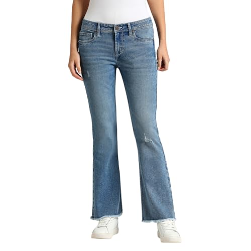 Image of Pepe Jeans Women's Mid Rise Slim Fit Jeans