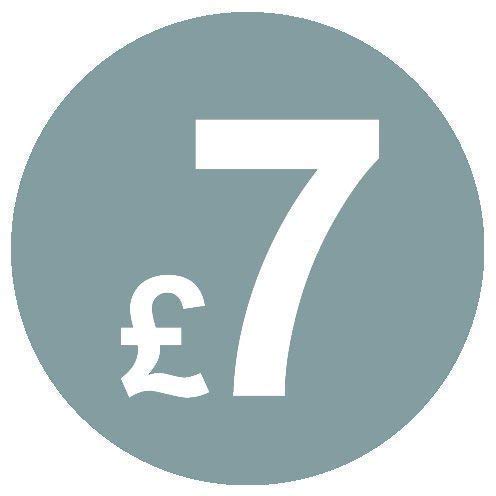 From 99p to £10 - Pack of 200 Silver 20mm Price Stickers/Sticky Labels - 40 Different Prices To Choose From (Silver £7)