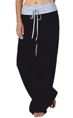 Image of Women Pajama Pants Comfy Lounge Wide Leg Casual Stretch Palazzo Drawstring Pj Bottoms Pants S-3XL