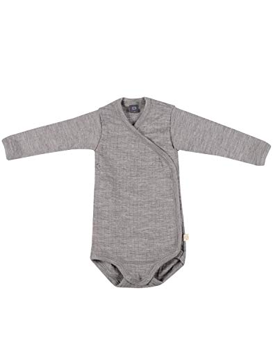 Preisvergleich Produktbild Dilling Rippstrick Wickelbody für Babys aus 100% Bio-Merinowolle Graumeliert 62