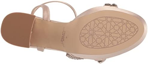 Jewel Badgley Mischka Rochel Platform Block Heel with Gemstone Embellished Straps Champagne | Image 3