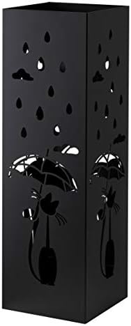 ZENFUN Schirmständer Aus Metall – Quadratischer Organizer 15x15x40 Cm, Schwarz, Für Eingang, Büro, Hotel