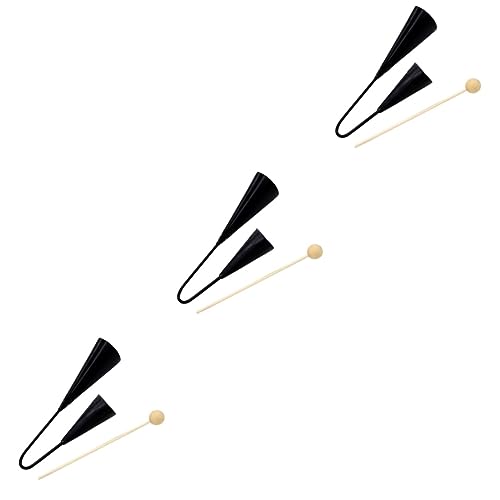 HEMOTON 3pcs Metal Double Cowbells Hand Percussion Instruments for Classroom Bells for Sports Events