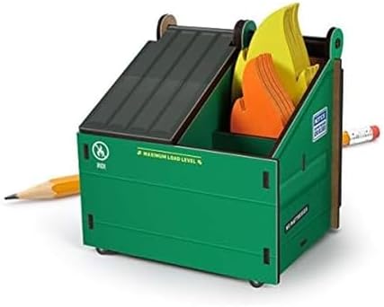Genuine Fred Desk Dumpster Pencil Holder with 100+ Flame Note Car...
