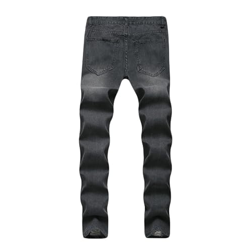 Ripped Jeans for Men Stacked Skinny Jeans Distressed Destroyed Slim Fit Pencil Straight Leg Denim Pants4