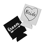 LABRIMP Coperture Riutilizzabili per Lattine di Birra in Neoprene Accessori per Matrimonio per Sposo E Sposa Protezione da Caldo E Freddo per Bevande Leggero E Portatile per Viaggi