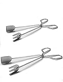  Pinzas Para Barbacoa / Pinzas de Acero Inoxidable / Tenacilla Barbacoa / Pinzas Para Cocinar / Pinzas Para cocina Varios Tamaños Acero Inoxidable (30cm)