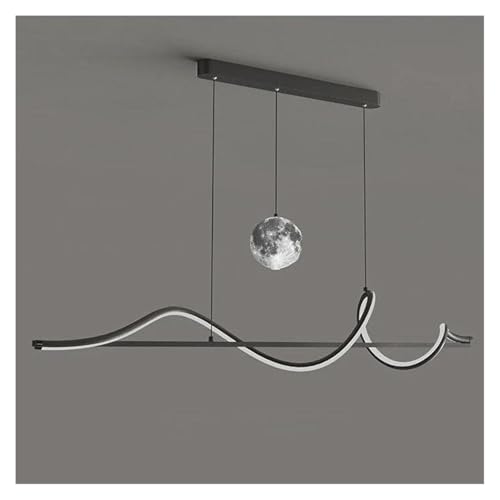 Lustre LED noir 120cm pour illuminer le salon et créer une ambiance chaleureuse au bureau