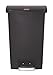 Rubbermaid Commercial Products Streamline Slim Step-On Plastic Trash Garbage Can, 13 Gallon, Black, Wastebasket with lid for Home/Kitchen/Hospital/Healthcare Facility