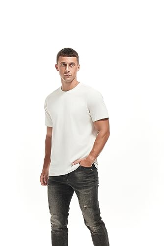 VEIISAR Men's Crew Neck T Shirt - Fitted Elastic Tees Fresh Print Tshirts - Pattern & Color 20+4