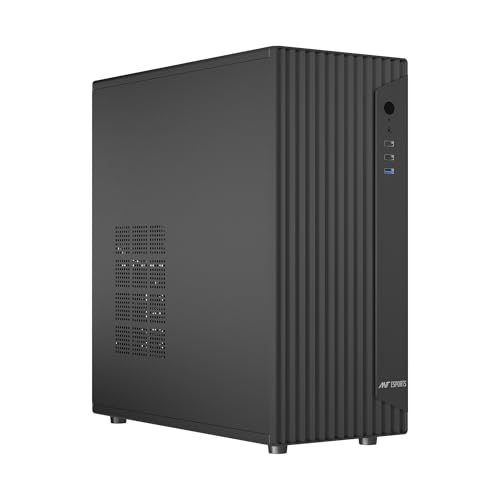 Image of Ant Esports Si30 Mid-Tower Computer Case /Gaming Cabinet - Black | Support ATX /M-ATX, Mini-ITX | Pre-Installed 1 Black Fan
