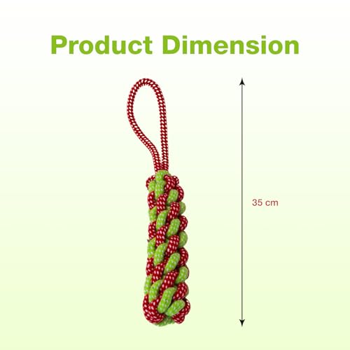 Image of Cotton Dummy Rope Toy for Dogs and Pets |Tug of War Dog Toy Teeth Cleaning Gum Massage Toy |Dog Rope Toys for Small Large Dogs |Rope for Dogs and Puppies (Red)
