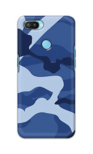 Image of Printed Hard Back Cover Case for Realme 2 Pro Back Cover (Army Blue Pattern) -702