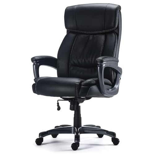 Staples 58067 Lockland Managers Chair, Bonded Leather Big And Tall Cushioned Office Chair thumb #3